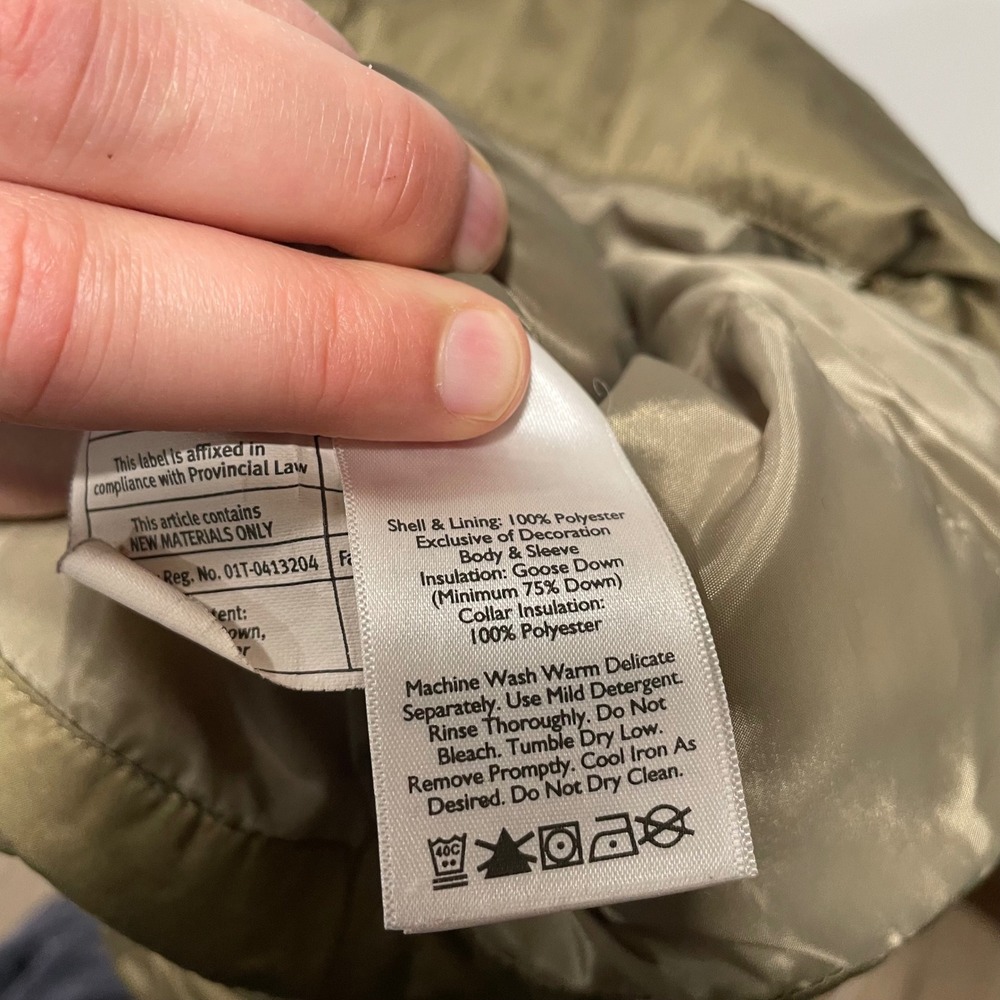 Eddie Bauer Women's Down Puffer Jacket Olive Green XS EB550 Fill - Picture 11 of 11